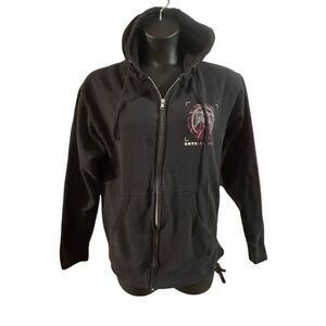 Independent Trading Company Mens Black Zip Up Fleece Hoodie Jacket Size Medium